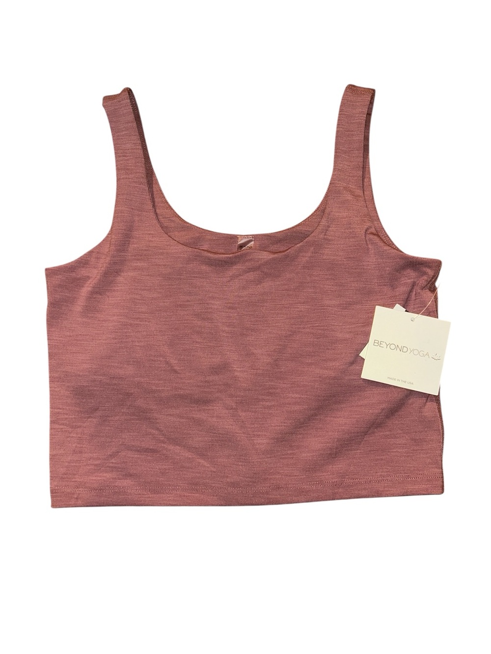 NWT Beyond Yoga Keep It Simple Heather Rib Cropped Tank | Size L